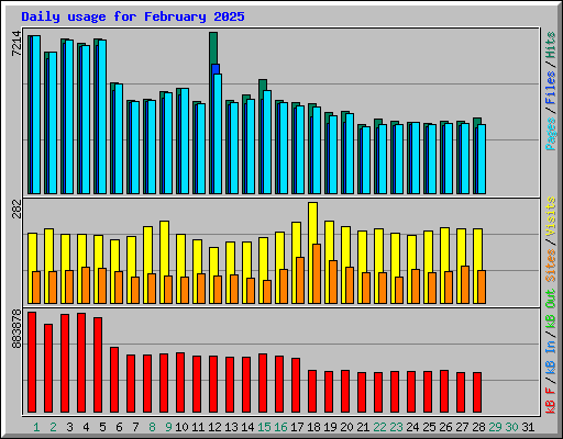 Daily usage for February 2025