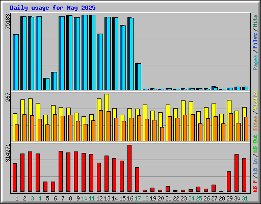 Daily usage for May 2025