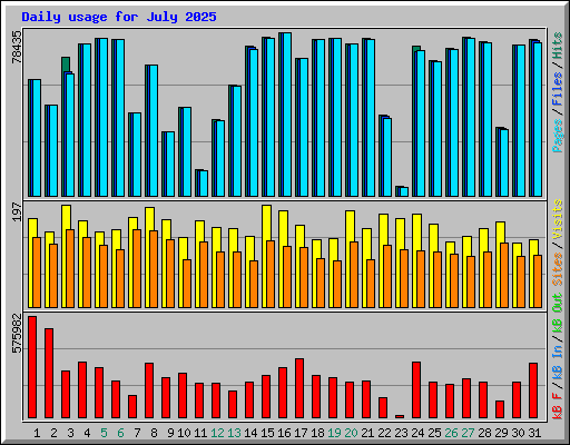 Daily usage for July 2025